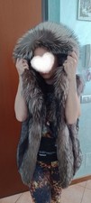 Gillet di pelliccia in volpe argentata