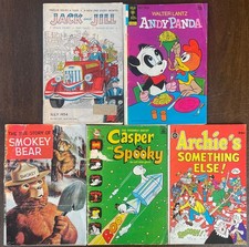 Five Comic Books from 1954 to 1975 -- Including Issue #1 of Casper and Spooky!