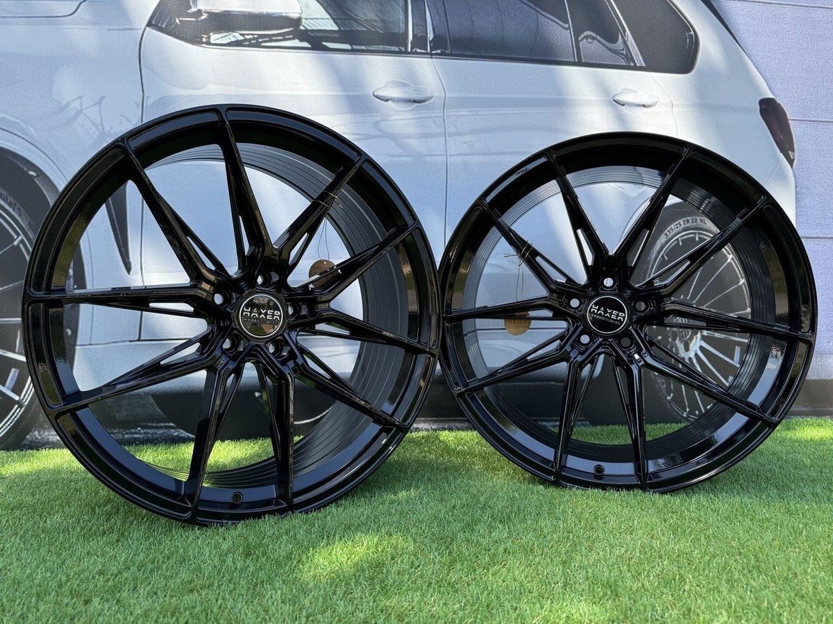 4X R19 Inch 5x112 Haxer HX036 Black Gloss Wheels: Fits For AUDI