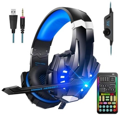 Gaming Voice Changer Headset with Mic, Cool LED Light Over-Ear Headphones wit...