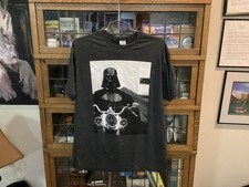 VTG STAR WARS Gray DARTH VADER MOTORCYCLE Lucas Film Y2K Funny T-shirt SZ XL