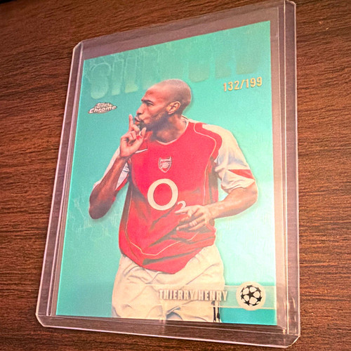 Thierry Henry [Aqua] #SHH-2 2025 Topps Chrome UEFA Silenced card