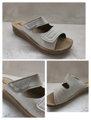 InBlu FC00060 Ice Damen Slipper Doppelband verstellbar Riss Einlegesohle i