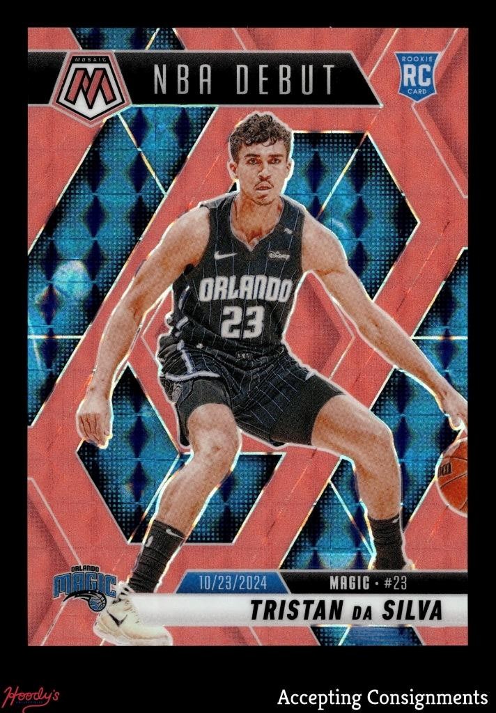 2024-25 Panini Mosaic Mosaic Red Fluorescent #266 Tristan da Silva RC Rookie /75