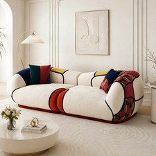 Oversized Boneless Modular Sectional Sofa,Chenille Curved Bohemian Cloud Couches