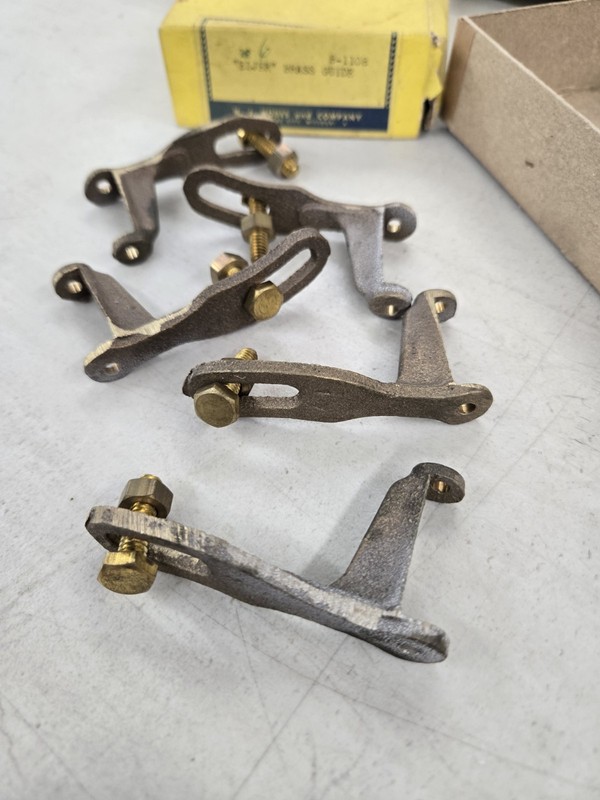 Lot of 5 - Eljer Toilet Brass Guide Brackets and Bolts