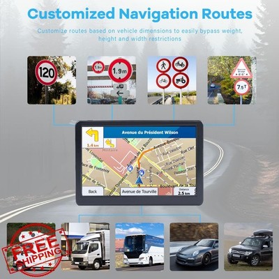 7'' GPS Navigator Car Truck RV 2026 Maps Voice Guidance Alerts