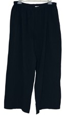 Oh My Gauze Pants Womens 3 XXL Black Crop Pull On Elastic Waist Lagenlook