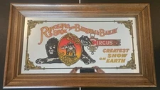 Vintage Ringling Bros And Barnum Bailey Circus Mirrored Sign Framed.