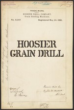 Hoosier Drill Company 1881 Marca Comercial Máquinas de Semillas de Grano Hoosier Taladro de Grano