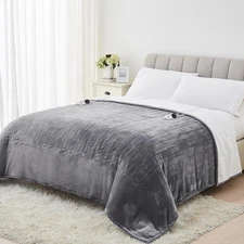 Heated Electric Blanket King Size - 100"X90" Heating Bedblanket Throw with 10 He