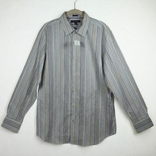 Banana Republic Slim Fit Striped Dress Shirt Mens 16-16.5 L Woven in Italy NWT