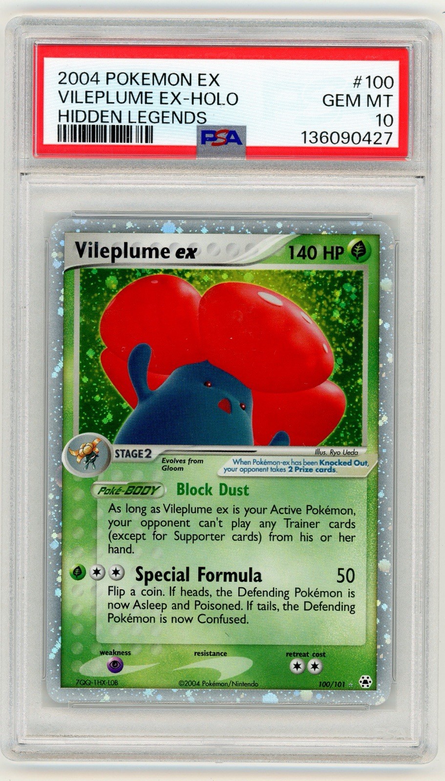 2004 Pokemon EX Hidden Legends Vileplume Holo #100 PSA 10 Gem Mint