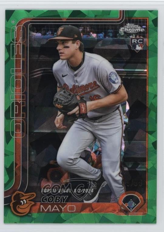 2025 Topps Chrome Update Sapphire Rookie Debut Green 5/99 Coby Mayo #USC94 08vz