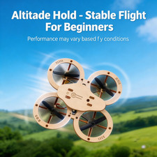DIY Wooden Quadcopter Drone Kit w/ Remote, 56pc 3D Puzzle RC Flying Toy