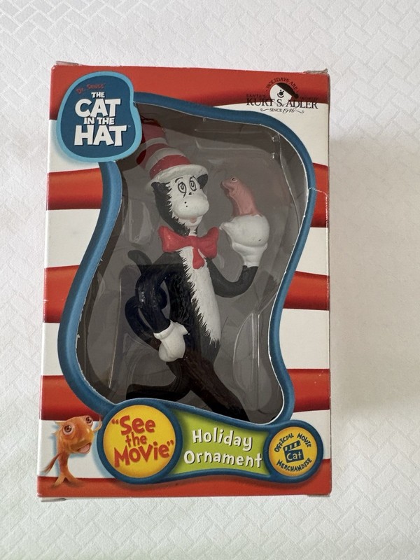Dr. Seuss Cat in the Hat Kurt Adler Holiday Ornament 2003 Christmas Fish Bowl