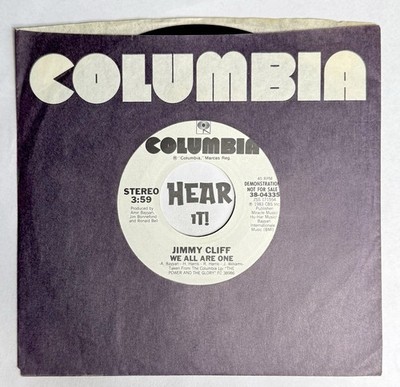 Reggae Island Soul 45 JIMMY CLIFF We All Are One COLUMBIA demo promo wlp hear NM