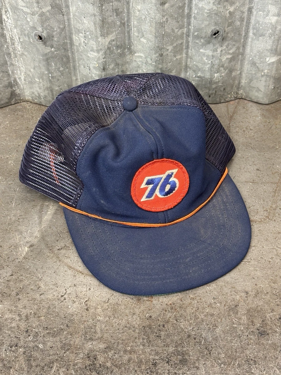 Promo Ancienne Station-service Union 76 - Casquette Baseball Orange Et Bleu - Vintage