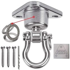 Stainless Steel Hanger with 180 /360  Swivel Hook, 1500 lb Capacity Swing Chair