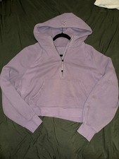 Lululemon Scuba Purple Fleece 1/2 Zip Hoodie XL/XXL Women’s Kangaroo Pocket
