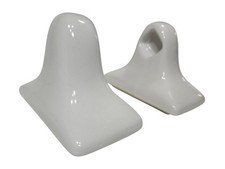 Vintage Snow White Ceramic Towel Bar Rod Rack Holder Bracket Set 2 Pc 5 Inch Pol