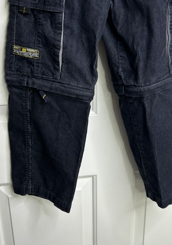 One Tough Brand OTB Corduroy Cargo Pants Zip Off Boys 8 Flaws* 90s Y2K Vintage - Picture 2 of 15