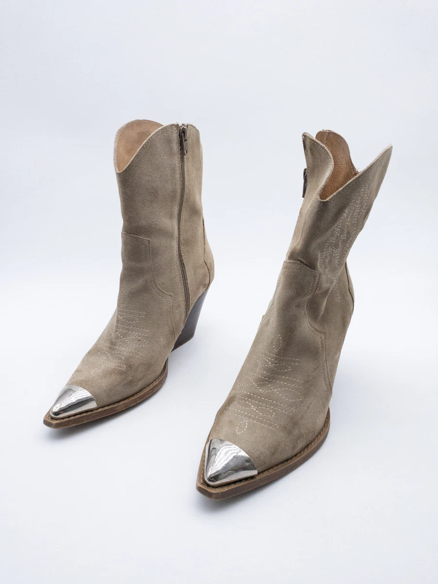 Escarpins Cuir Bronze Sacha London - Taille 37 - Talons Moyens - Ouvertes - Très Bon état Occasion - Espagne