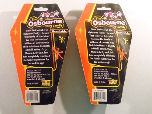 THE OSBOURNE FAMILY Ozzy & Sharon Osbourne Bendable Toy Figures 2002 JOKS - Picture 4 of 5