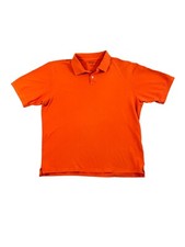 Eddie Bauer Men's Polo Shirt Size Large Orange Solid Short Sleeve