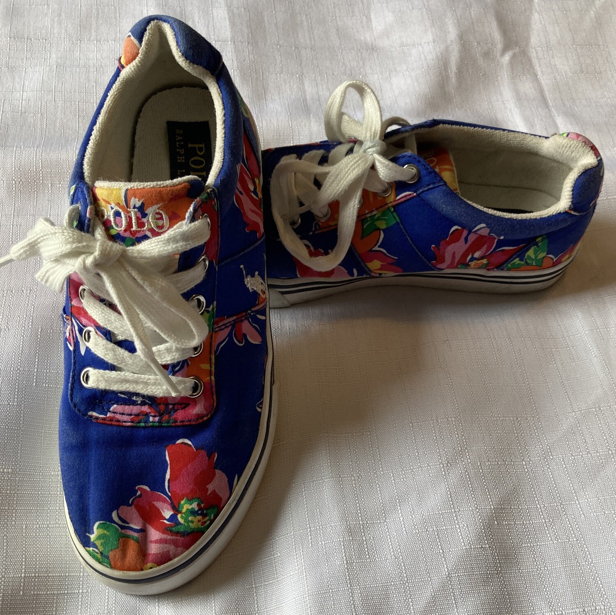 Polo Ralph Lauren Floral Blue Sneakers NWOT Blue Polo Ralph Lauren Sneakers for Women | Lyst main image 4