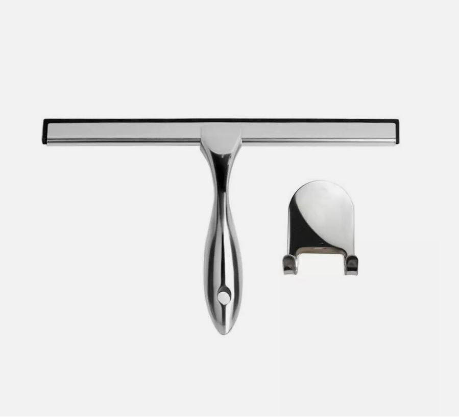 Euroshowers Shower Glass Squeegee 250mm Stainless Steel Bathroom + Sticky Hanger
