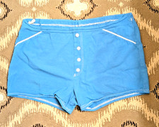 Vintage Mens Swim Shorts Lined Side Drawstring Interior Pocket Large VGC