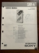 Sony SRF-4 FM Stereo Receiver Sports Walkman Service Manual Original Genuine OEM