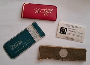 OPTICAL CRUXITE LENS SAMPLES EYEGLASSES CASE TREATED CLEANING TISSUE LOT #6