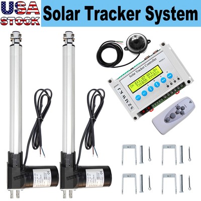 Dual Axis Solar Tracker +6000N 2x16'' Linear Actuator +Electronic Controller Kits