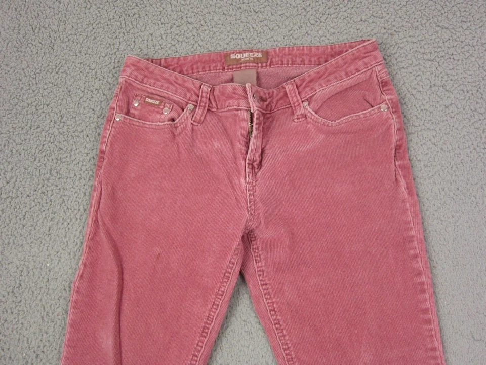 Pantalones apretados vintage Missy 7/8 29 x 30 rosa pana acampanada pierna ancha años 90 campana Foto 2 de 4