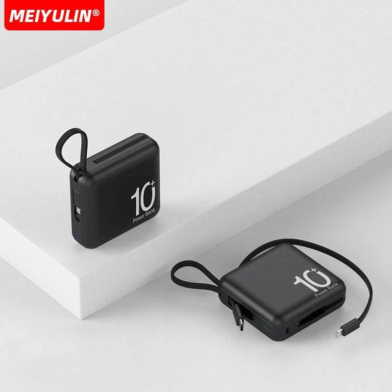 Portable 10000mAh Mini Power Bank - Dual USB 10W Fast Charging in Multicolor