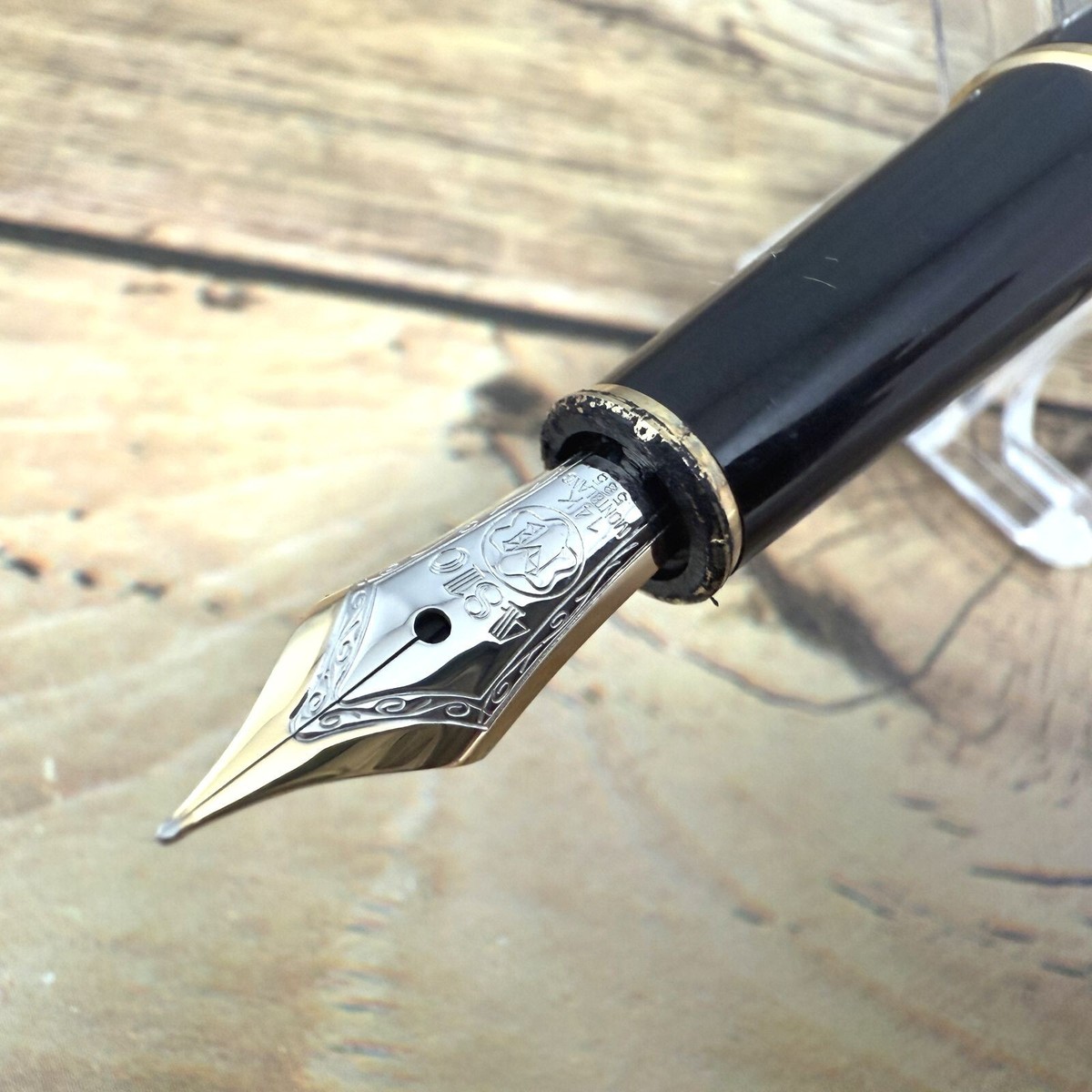 MONTBLANC MEISTERSTUCK 14K-585 NIB:F FOUNTAIN PEN VINTAGE BLACK