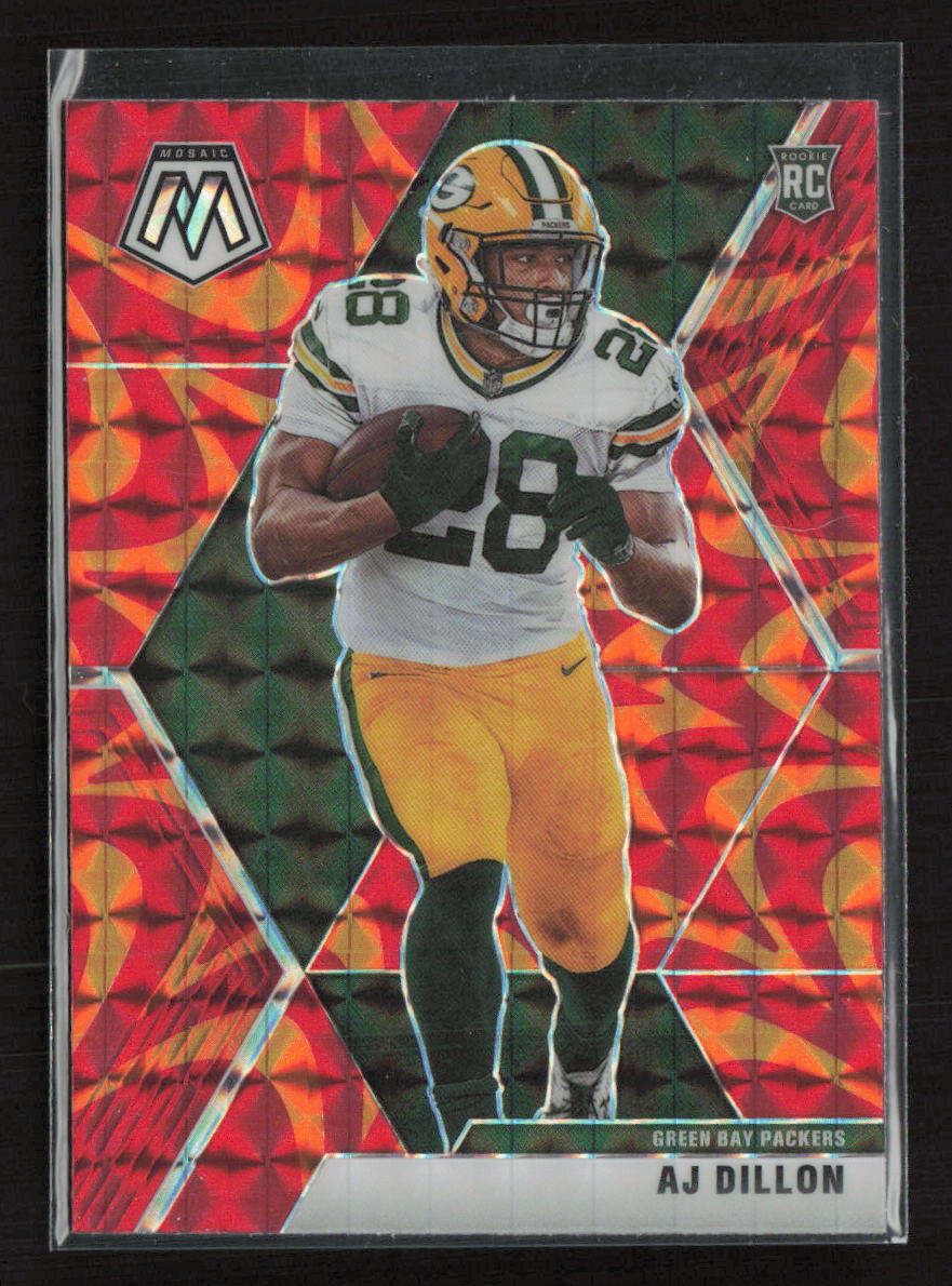 2020 Panini Mosaic #226 AJ Dillon Reactive Orange Prizm RC