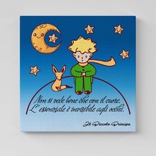 Quadro su Tela per Cameretta |Q1113| Il Piccolo Principe con Frase Iconica