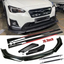 For 2013-2022 Subaru XV Front Bumper Lip Spoiler Splitter79"Side Skirts Rear Lip
