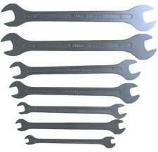 VIM MFW100 - 7 PC Thin Metric Flat Wrench Set w/ Storage Holder - 6mm thru 19mm