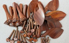 Wholesale 5 sets natural rosewood 4/4 violin accessories peg tailpiece chinrest