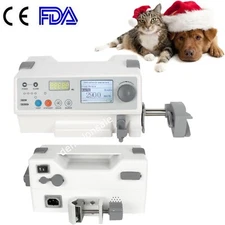 FDA Portable Medical IV Infusion Syringe Pump +Drug library Visual Alarm Vet Use
