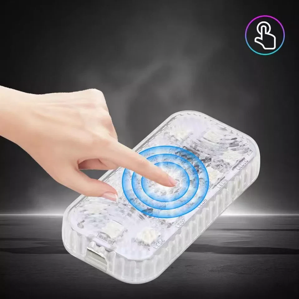 2 Piezas Luz LED Multicolor Coche Atmósfera Luz Ambiental Lámpara Brillante 7 Colores EE. UU. Foto 4 de 4