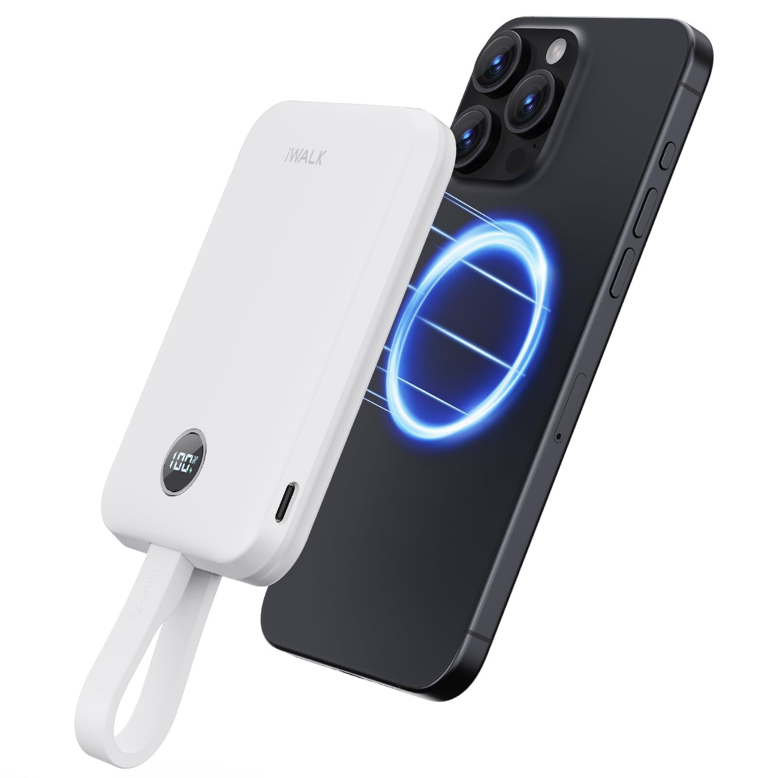 iWALK Magnetic Portable Charger 10000mAh: Qi2 Certified 15W Wireless Power Ba...