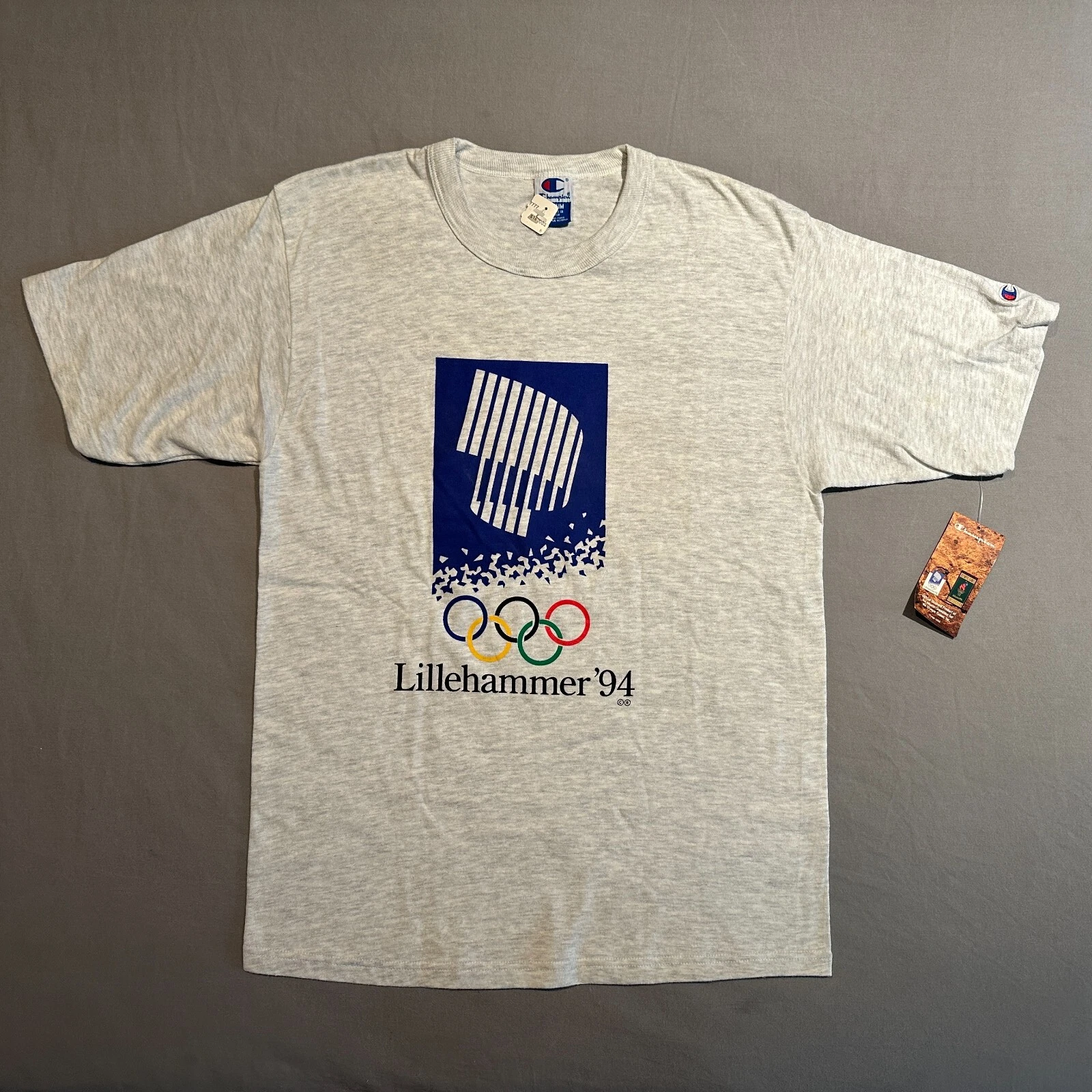 Lillyhammer 1994 Winter Olympics Champion T-Shirt Heather Light Grey Medium