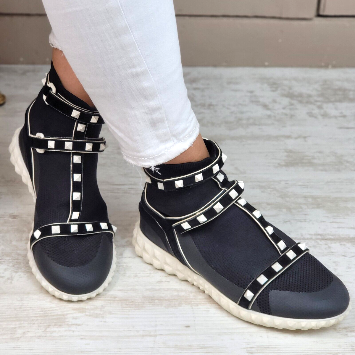 Valentino Rockstud Body Tech Sock Sneakers Trainers Flats Valentino Rockstud Body Tech Sock Sneakers Trainers Flats