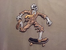 skeleton skater embroidered patch