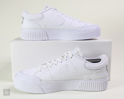 Nike Court Legacy Lift Triple White Athletic Shoes Womens Size